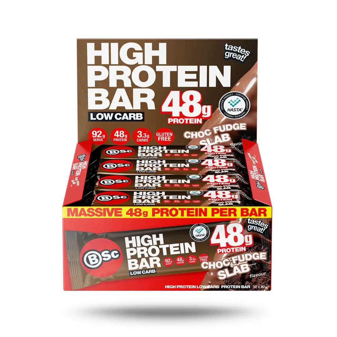 BSc High Protein Low Carb Bar 92g Choc Fudge Slab - 12 Pack - Image 2