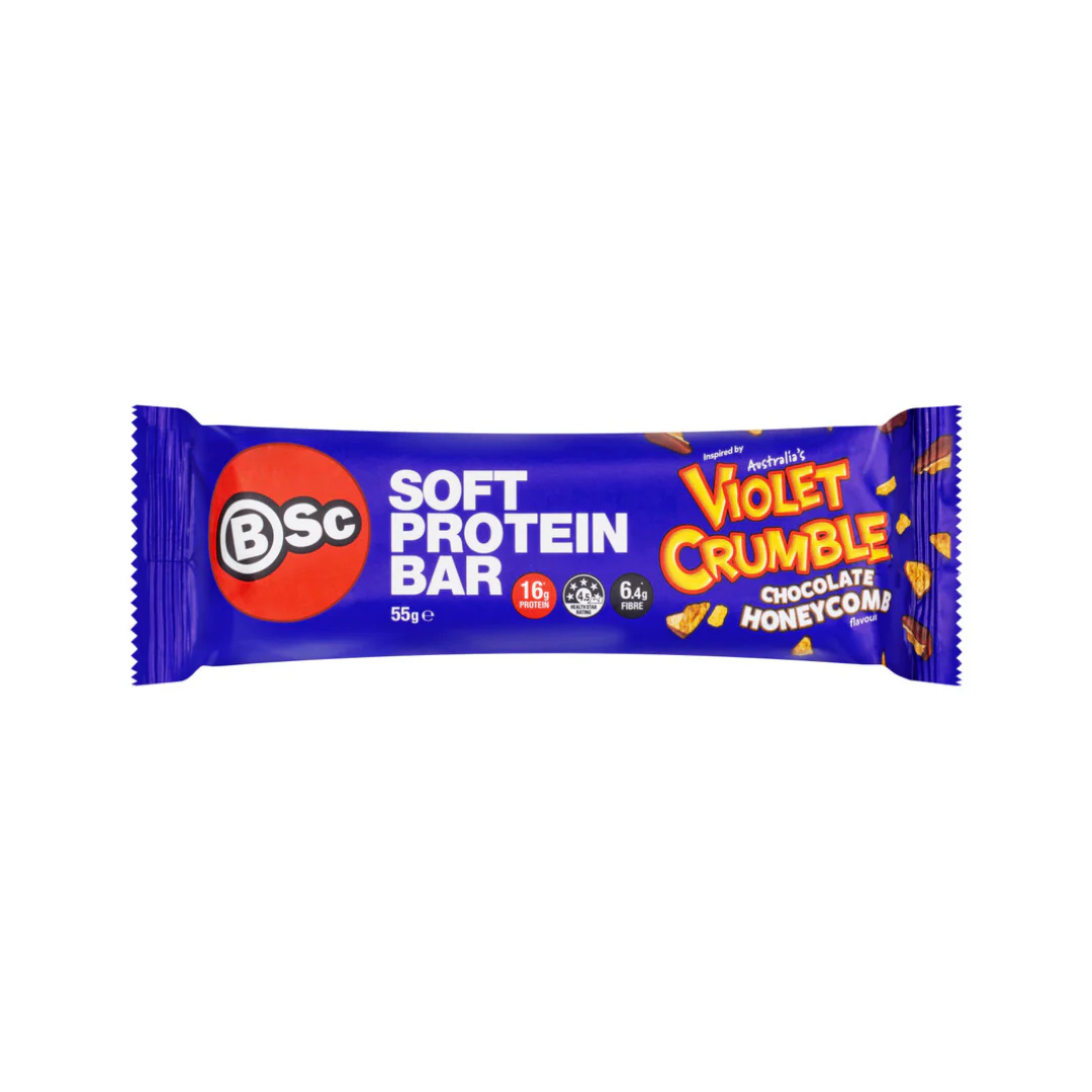 BSc Violet Crumble Soft Protein Bar 55g 12 Pack - Image 2