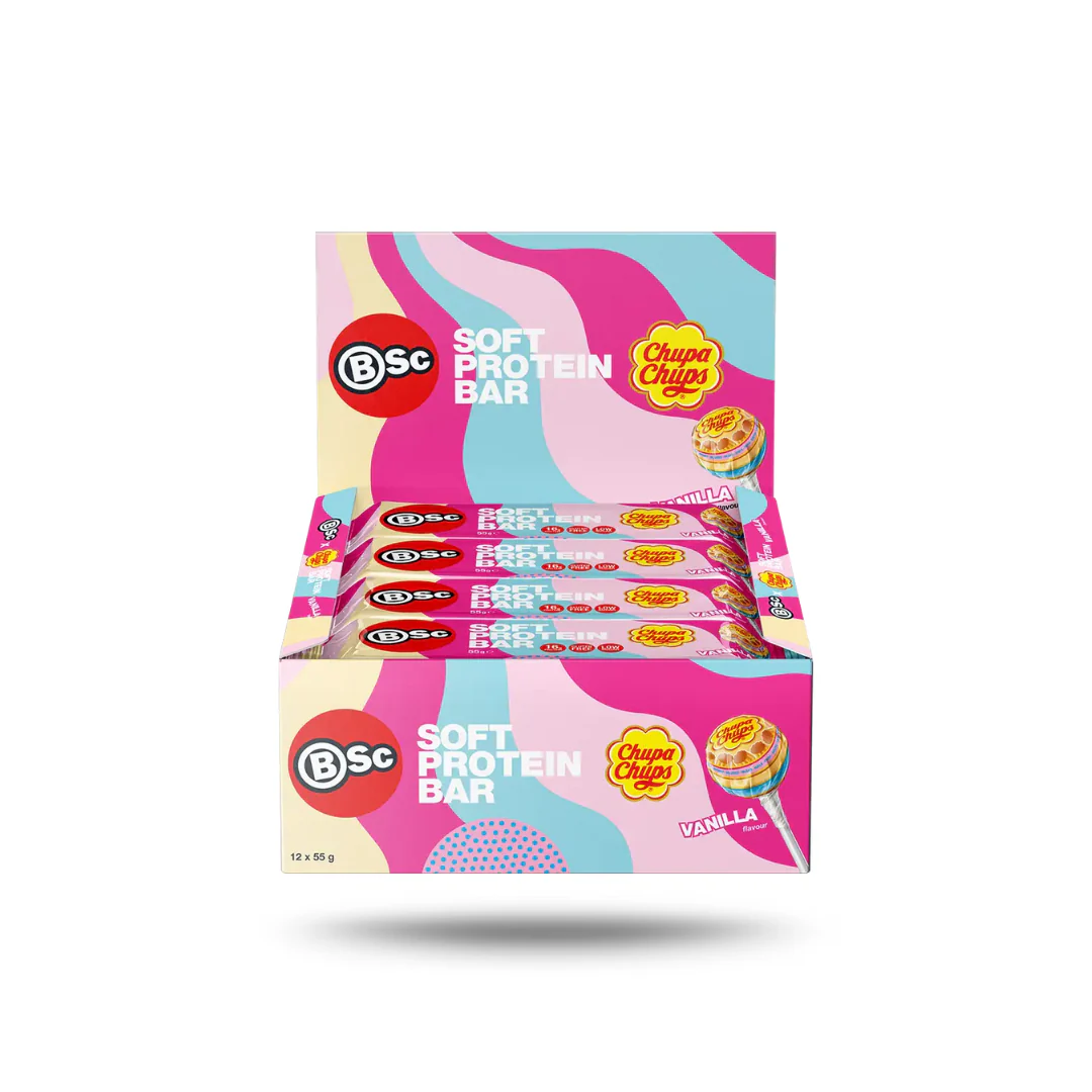 BSc x Chupa Chup Soft Protein Bar 55g Vanilla - 12pack - Image 2