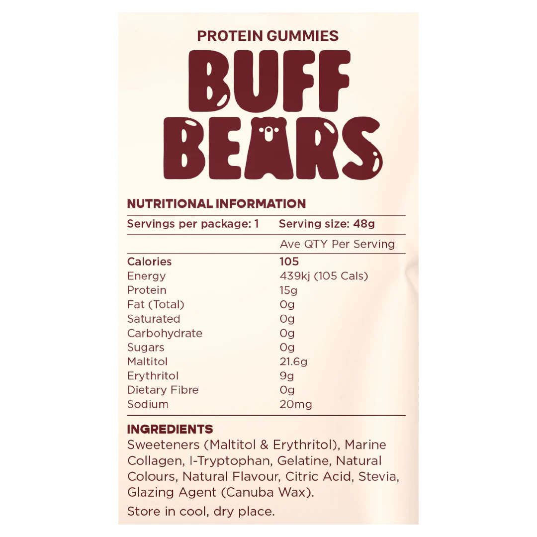 BUFF BEARS Protein Gummies 48g Orange - 12 Pack - Image 3