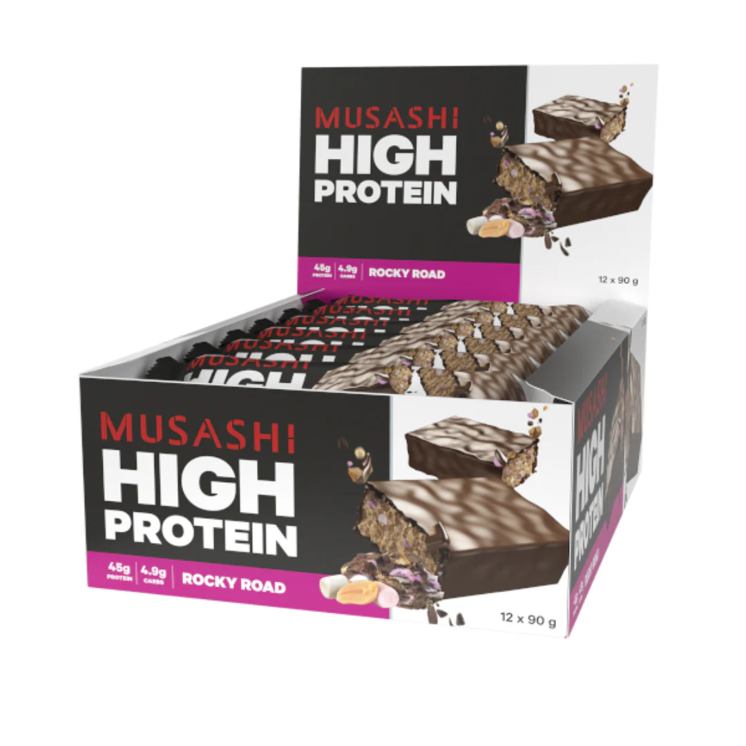 Musashi High Protein Bar - 90g - Rocky Road - 12 Pack - Image 2