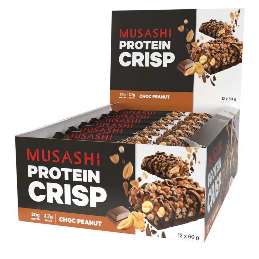 Musashi Protein Crisp Bar 60g Choc Peanut - 12 Pack - Image 2