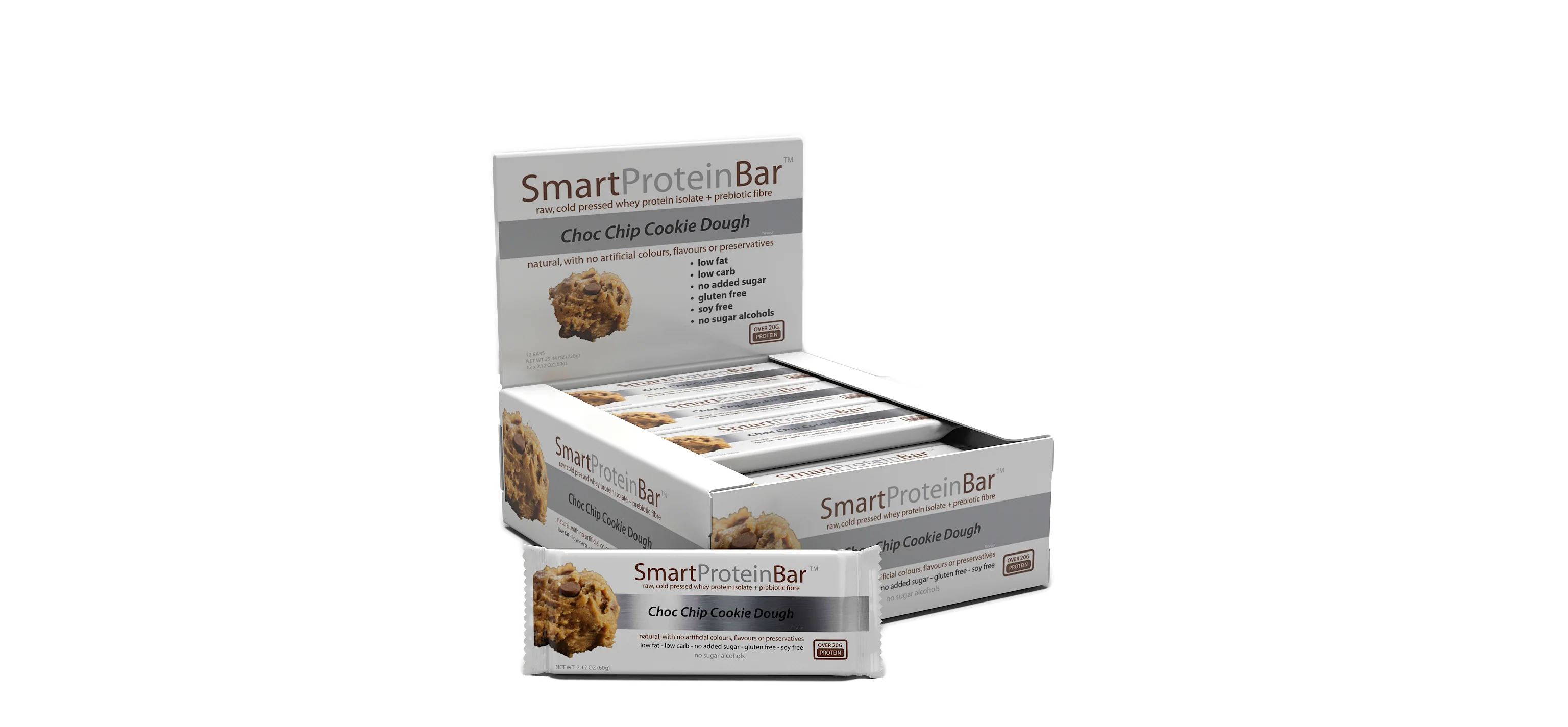 Smart Protein Bar 60g Choc Chip Cookie Dough - 12 Pack - Image 2