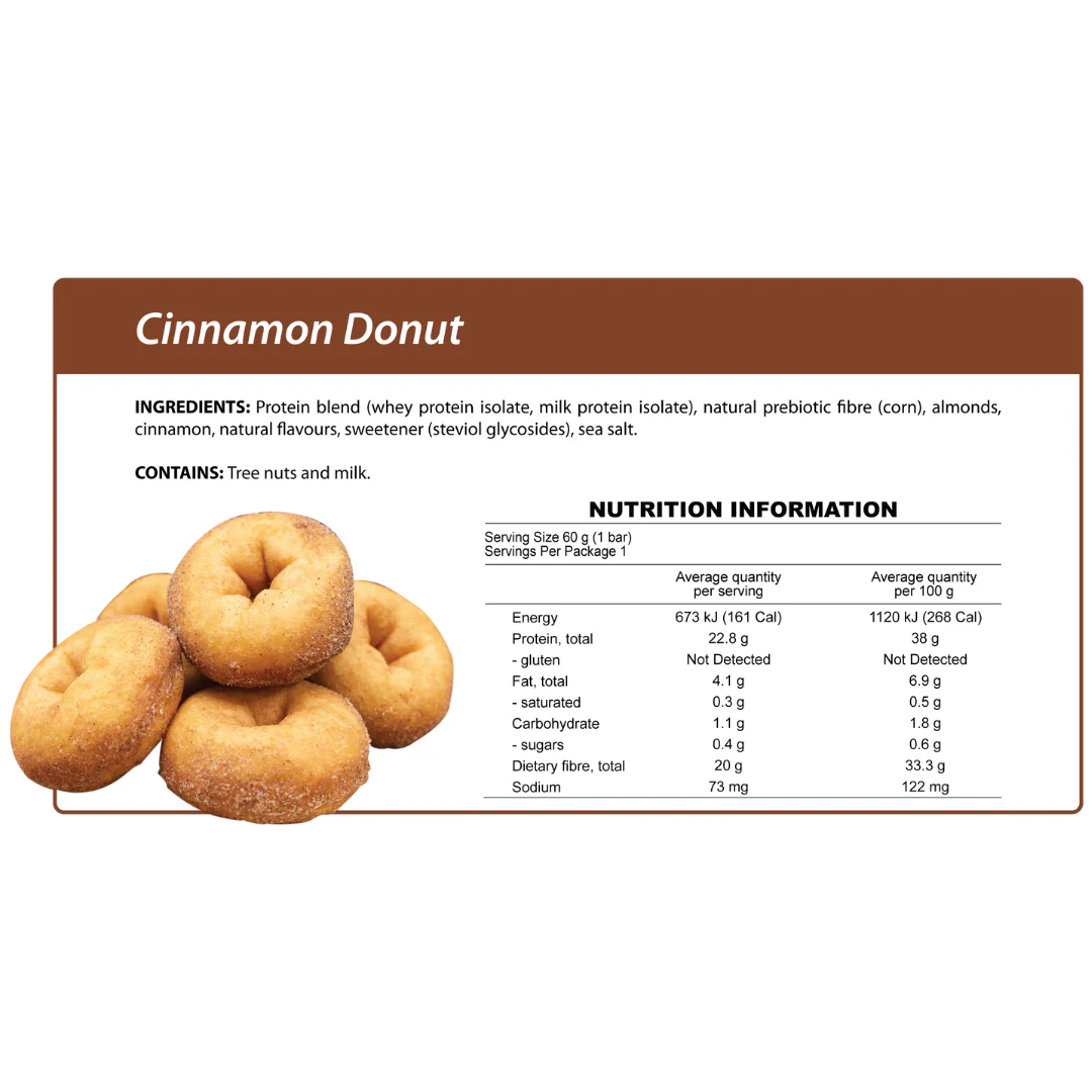 Smart Protein Bar 60g Cinnamon Donut - 12 Pack - Image 3