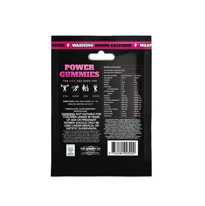 TGC Power Gummies 10g Single Serve Berry - 10 Pack - Image 2