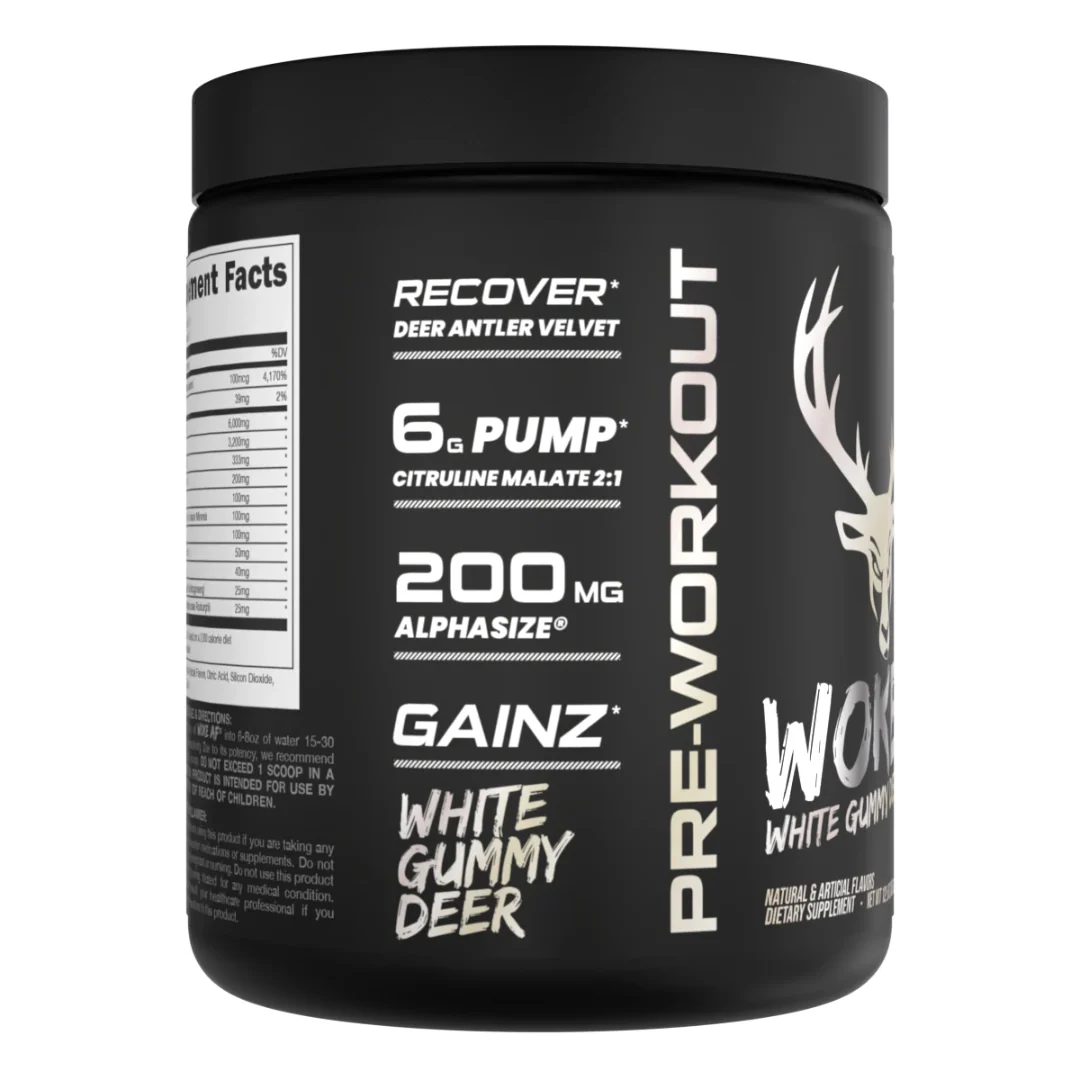 WOKE AF High Stimulant Pre Workout 30 Serve White Gummy - Image 2